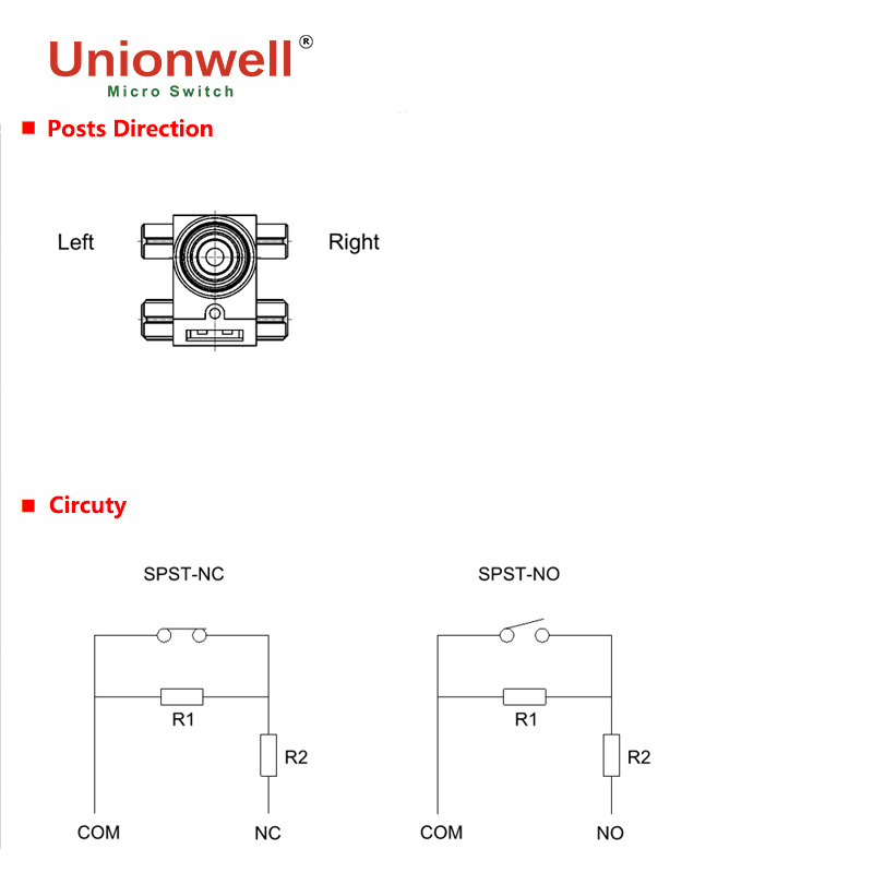 waterproof micro switch posts direction